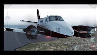 King Air C90  Free flight start up navigation landing using ILS and GPS setup Xplane mobile [upl. by Hadden623]