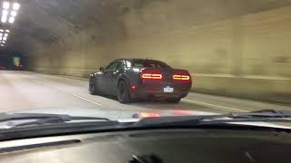 dodge demon supercharger whine in a tunnel [upl. by Lebiram321]