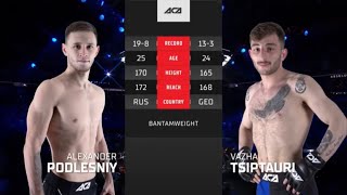 Александр Подлесный vs Важа Циптаури  Alexander Podlesniy vs Vazha Tsiptauri  ACA 156 [upl. by Charyl305]