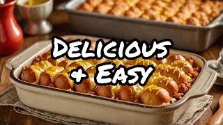 quotTater Tot Hot Dog Casserole Recipe  Easy amp Delicious Comfort Foodquot [upl. by Anaira41]