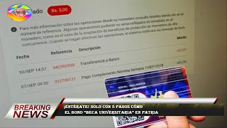 ¡Entérate Solo con 5 pasos cómo el bono “Beca Universitaria” en Patria [upl. by Nioe]