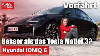 Hyundai Ioniq 6 Besser als das Tesla Model 3  Fahrbericht Review I auto motor und sport [upl. by Pfister]