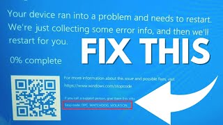 Windows 1011 Solving DPC Watchdog Violation [upl. by Eessac708]