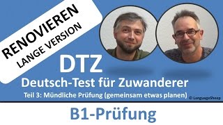 Deutsch lernen B1Prüfung DTZ  mündliche Prüfung  Renovieren gemeinsam etwas planen [upl. by Lolly460]