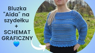 Bluzka na szydełku quotAidaquot cz23  SCHEMAT GRAFICZNY Karolina Szydełko [upl. by Sucramal]