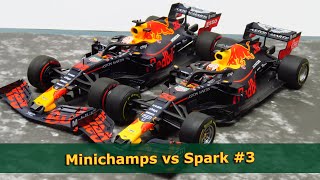 Minichamps vs Spark  Max Verstappen  Red Bull Racing RB15 118 model car comparison [upl. by Mrots765]