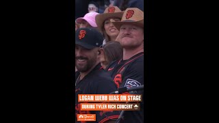 Logan Webb was on stage during the Tyler Rich concert 🤠  NBC Sports Bay Area [upl. by Teodorico412]