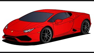 How to draw a LAMBORGHINI HURACAN  drawing lambo huracan sports car step by step easy [upl. by Sidwel63]