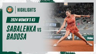 Sabalenka vs Badosa Round 3 Highlights  RolandGarros 2024 [upl. by Cassady]