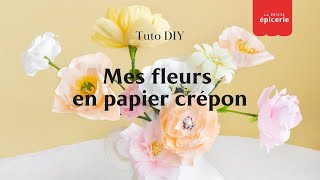 TUTO 💐 Mon bouquet de fleurs en papier crépon [upl. by Eilasor]