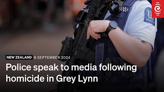 Grey Lynn shooting Police speak to media after death on Tuarangi Rd  RNZ [upl. by Akenor]