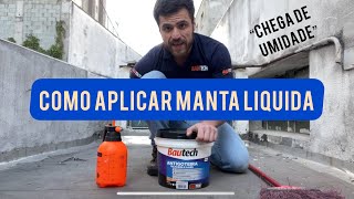 COMO IMPERMEABILIZAR LAJE MANTA LÍQUIDA video tutorial  passo a passo completo construção obra [upl. by Drofniw]