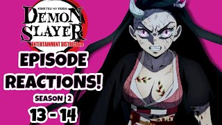 DEMON SLAYER EPISODE REACTIONS Season 2 Episodes 1314 [upl. by Suivatal644]