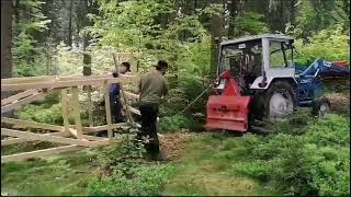 Traktor und physical strength beim Hochsitz aufstellen 🚜🌲💪 [upl. by Adamsun]