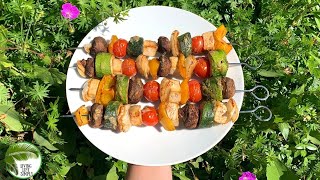 Veggie amp Tofu Skewers recipe  Summer Grilling Colorful recipe 🌈 [upl. by Tobias]