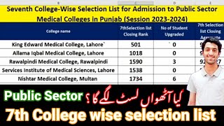 UHS 7th Selection College Wise list for MBBS  UHS 7TH MERIT LISTAtEntryTest1125 [upl. by Adihsar446]