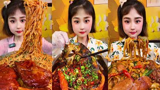 Chinese Spicy Food Mukbang Spicy Fire Noodles  Fish Curry and Rice  Chinese Food Eating Challenge [upl. by Maudie]