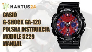 Jak ustawić Casio GShock GA120 instrukcja obsługi PL ustawienia zegarka kaktus24pl [upl. by Nirot]