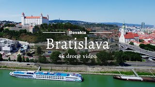 Bratislava  4K drone video [upl. by Auqinat]