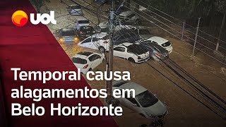 Temporal em Belo Horizonte causa alagamentos e quedas árvores veja vídeo [upl. by Skipper]