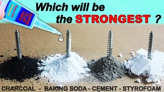 3 Experiment Comparing The Strength Baking Soda Cement Charcoal Styrofoam [upl. by Leruj]