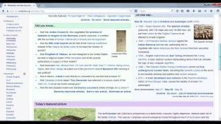 Navigating Wikipedias front page [upl. by Waldack]