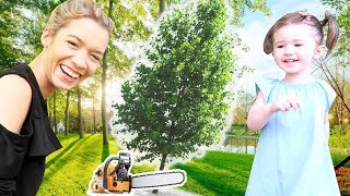 ❥ 542  TRONÇONNER LES ARBRES DU JARDIN   Vlog Milababychou [upl. by Ilamad887]