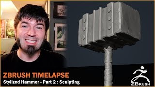 Zbrush Timelapse  Sculpting a Stylized War Hammer [upl. by Wrightson436]