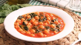 Garbanzos con Espinacas  El potaje más fácil y delicioso del mundo [upl. by Ilana]