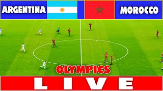 🔴LIVE  ARGENTINA vs MOROCCO  Olympic Games PARIS 2024  الأرجنتين ضد المغرب  PES 2021 Gameplay [upl. by Lanny396]