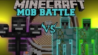 Diamond Golem and Emerald Golem Vs Wither Boss  Minecraft Mob Battles  Golem World Mod Battle [upl. by Etterrag]