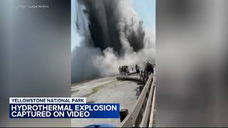 WATCH Tourists run for safety after surprise eruption in Yellowstone [upl. by Hands]