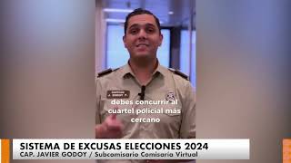 Carabineros explica proceso trámite de excusa para elecciones 2024 [upl. by Vasyuta530]