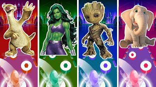 Sid Ice AgeCoffin Dance🆚She Hulk 🆚Groot🆚 [upl. by Akinuahs]