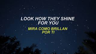 Coldplay  Yellow Letra Lyrics EnglishSpanish  EspañolInglés [upl. by Alra]