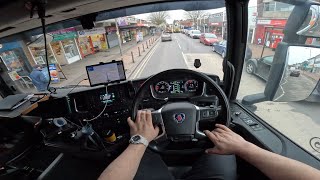 POV DRIVE SCANIA R450 FROM TIBSHELF SERVICES TO BROWNHILLS ONE STOP DELIVERY TRUCKDRIVER UK 52 ASMR [upl. by Spanjian578]