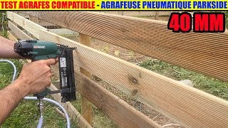 agrafeuse pneumatique PARKSIDE LIDL Test dagrafes 40 mm Amazon  compresseur parkside PKO 270 [upl. by Ayeki]