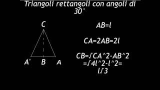 Teorema di pitagora applicazione a triangoli con angoli di 30 e 45 gradi [upl. by Ferdinande265]