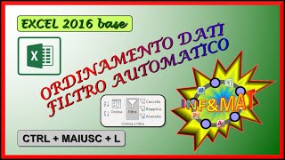 15 Ordinamento dati e filtro automatico [upl. by Einafats56]