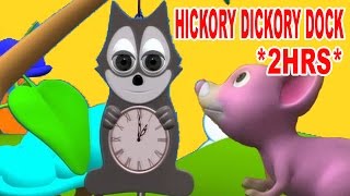 ★ 2 HOURS ★ Hickory Dickory Dock  Nursery Rhymes For Kids  Popular Kids Songs [upl. by Ileana352]