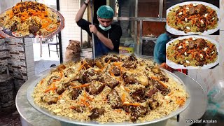 KABULI PULAO RECIPE AFGHANI PULAO RECIPE  BEEF PULAO  GIANT SIZE 50 KG PULAO COOKING [upl. by Goulet]