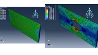 abaqus tutorial tensile test analysis of plate with and without hole  stress strain curve tp1 [upl. by Snyder21]