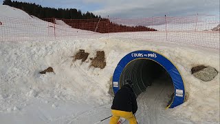 HOW DO ADULTS COPE on their first fun ski slope LOurs Des Pres  MEGEVE ski resort  Feb 2024 [upl. by Cohlier]