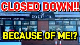 I CLOSED DOWN BLACKPOOLS WORST HOTEL Sky City Hotel SHUT DOWN [upl. by Alaaj]