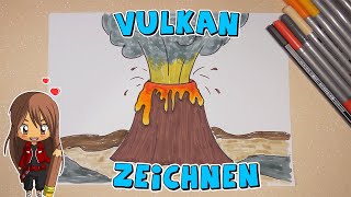 Vulkan einfach malen für Kinder  ab 8 Jahren  Malen mit Evi  deutsch [upl. by Mathian]