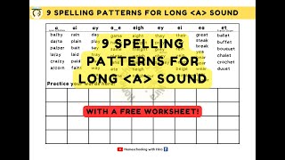 9 Spelling to Write Long Vowel A With Free Worksheet [upl. by Roswell]