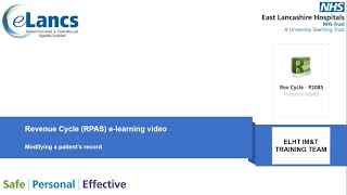 Revenue Cycle RPAS Modifying a patients record [upl. by Joerg]