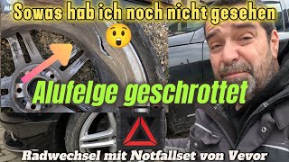 Tu das deiner Alufelge nicht an😒 ‼️ Danke an die POLIZEI für nichts🫡 ‼️Radwechsel mit Notfallset [upl. by Gwenora]