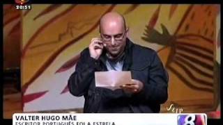 Sucesso do escritor valter hugo mãe no Brasil na TVI [upl. by Toulon]