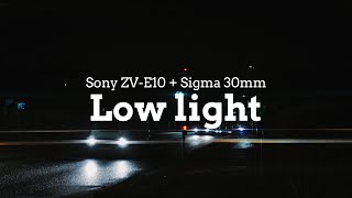 Sony ZVE10  Sigma 30mm f14 low light test [upl. by Sitarski]